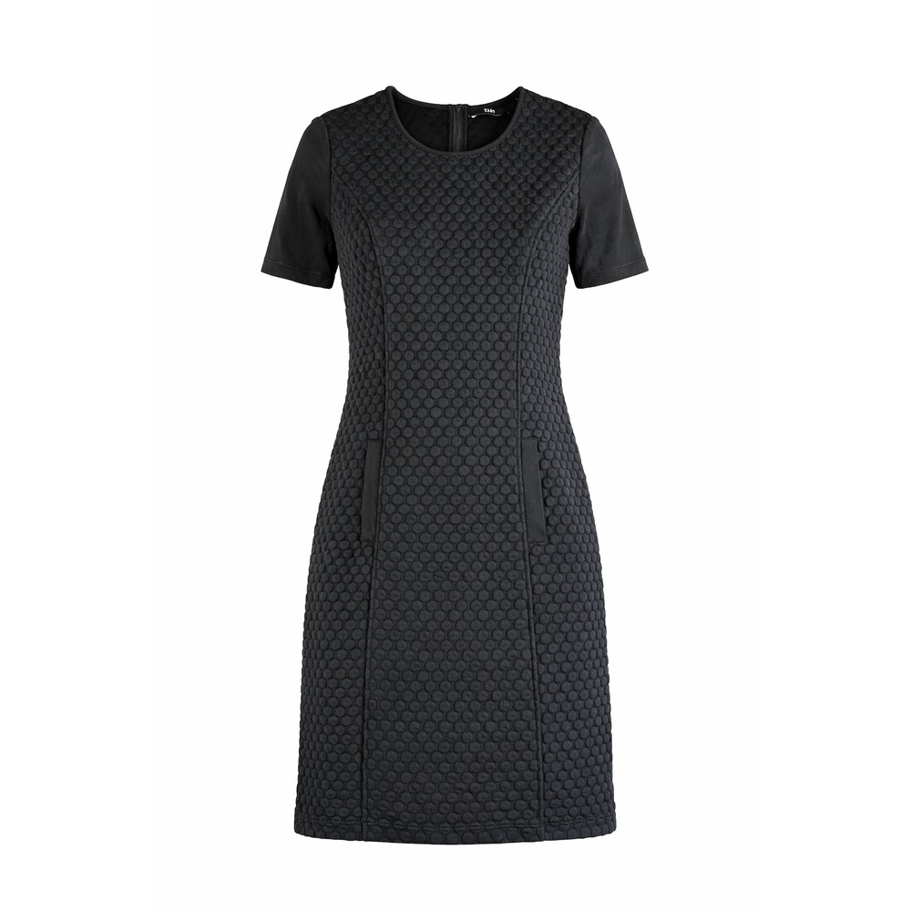 TART Black Quilted‎ Textured Short Sleeve Sheath Dress Size M